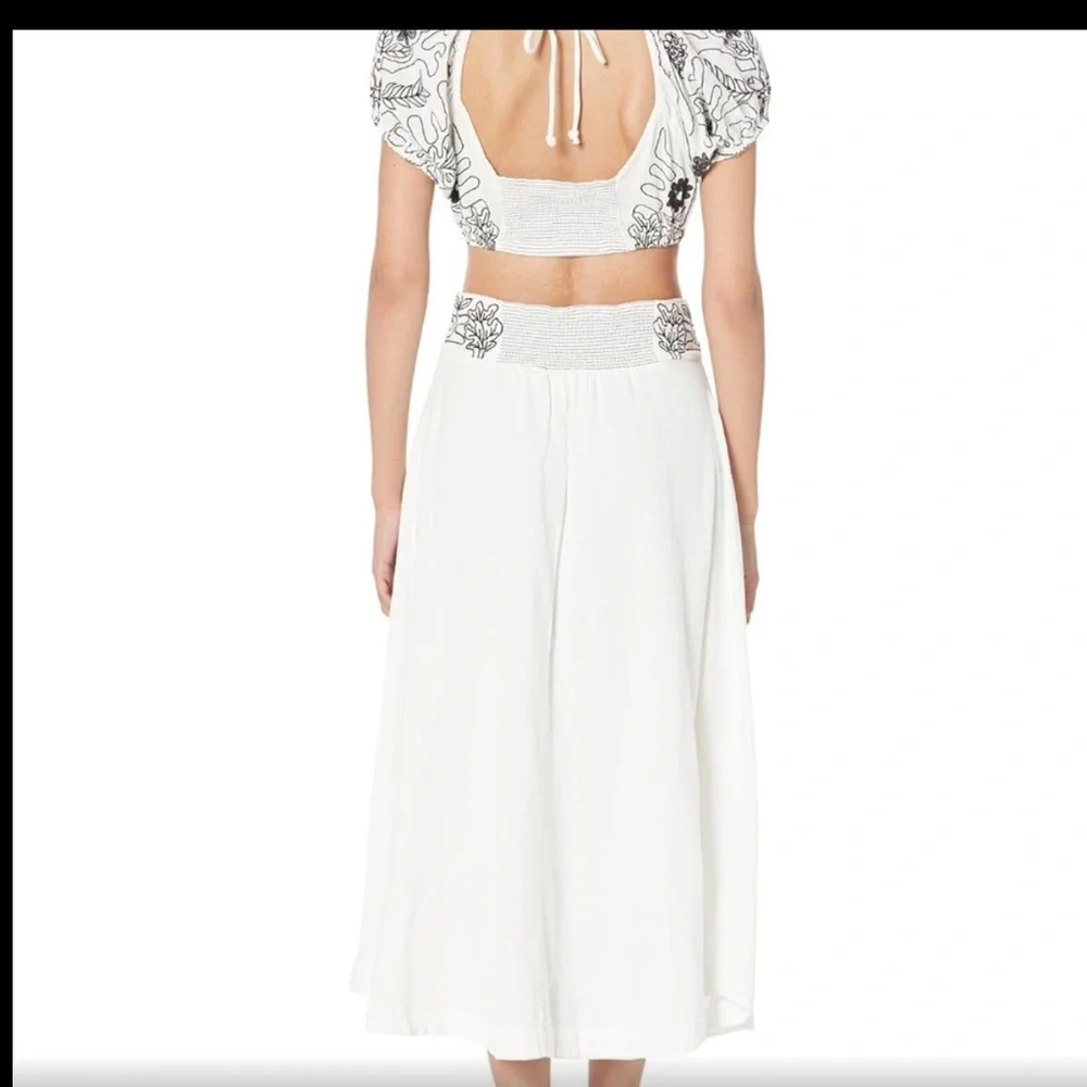 NWT Free People Lotus 2 Piece Set, White/Black Combo, Large - Picture 2 of 6